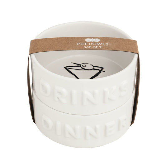 Mud Pie - Martini Pet Bowl Set