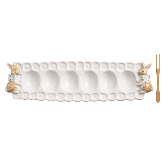 Bunny Easter Deviled Egg Tray Set