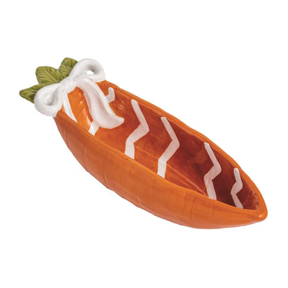 White Stripes Carrot Candy Dish