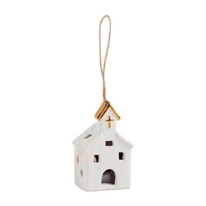 Mud Pie-  Large Light-Up Church Ornament