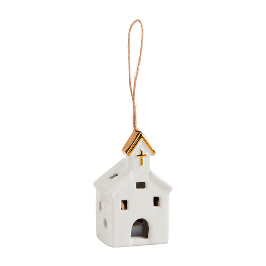 Mud Pie-  Large Light-Up Church Ornament
