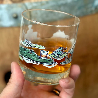 Whiskey River Rocks Glass