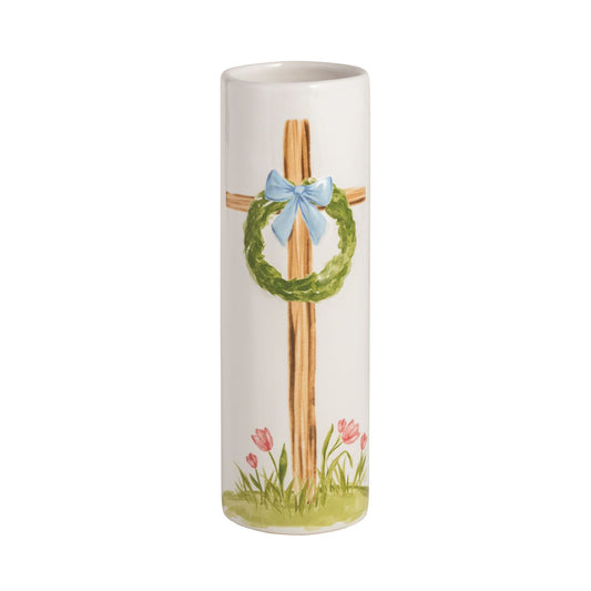 Blue Cross Stem Vase