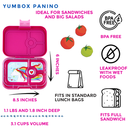 Leakproof Sandwich Friendly Bento Box - Yumbox Malibu Purple