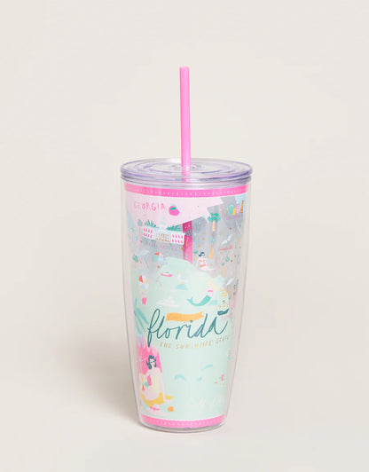 Spartina 449 - Clear Drink Tumbler 24 oz. Florida