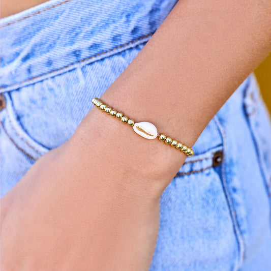 Pure Vida -  GOLD BEAD STRETCH BRACELET