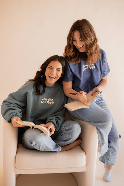 Love God Love People Tee- Classic Blue | Christian Tee