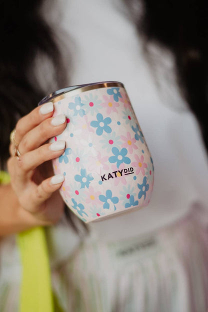 Dainty Florals Wholesale Wine Tumbler with Lid