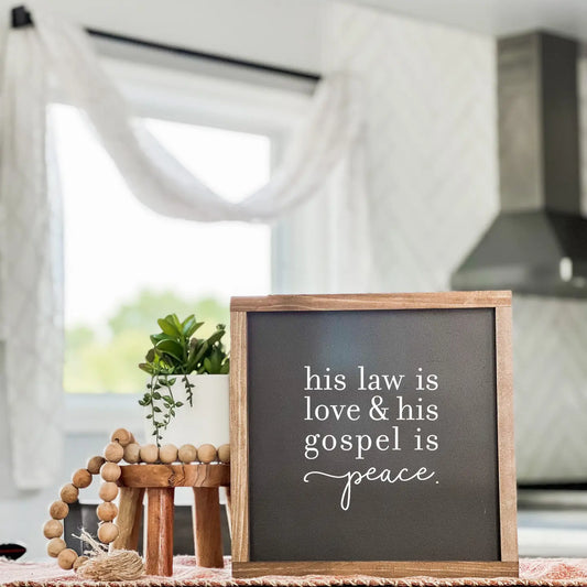 His Law Is Love and His Gospel Is Peace | Christmas Decor