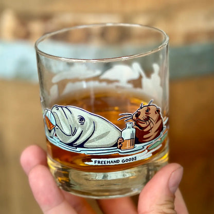 Whiskey River Rocks Glass