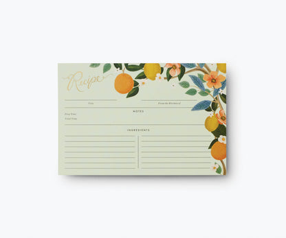 Pack of 12 Citrus Grove Recipe Card