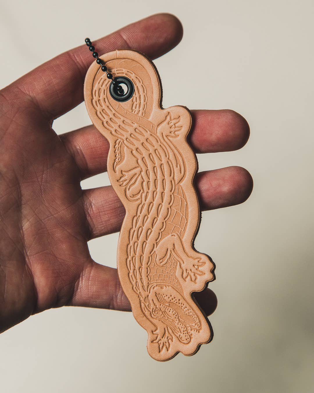 Leather Gator Keychain