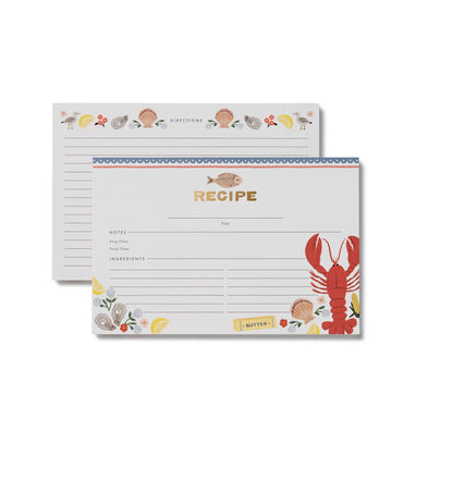 Pack of 12 Seaside Recipe Cards