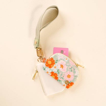 Dynamic Duo Pouch Wristlet-Bouquet Beauty Sage