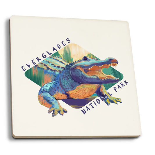 Ceramic Coaster Everglades National Park Florida Alligator