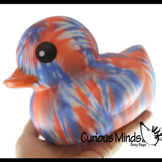 1 Jumbo Tie Dye Rubber Ducks - Rubber Duckies - Cute Novelty