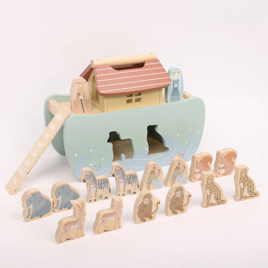 Noah’S Ark Shape Sorter – Wooden Animal Toy Ages 2+