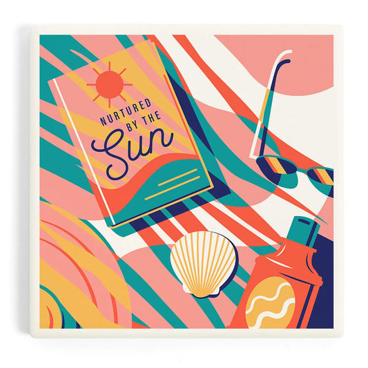 Ceramic Coaster Beach Bliss Collection, Beach Towel, Nurt…