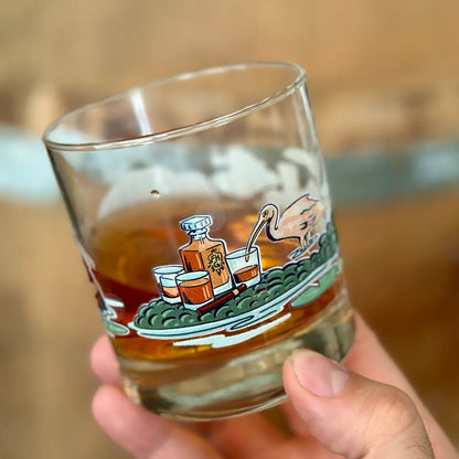 Whiskey River Rocks Glass