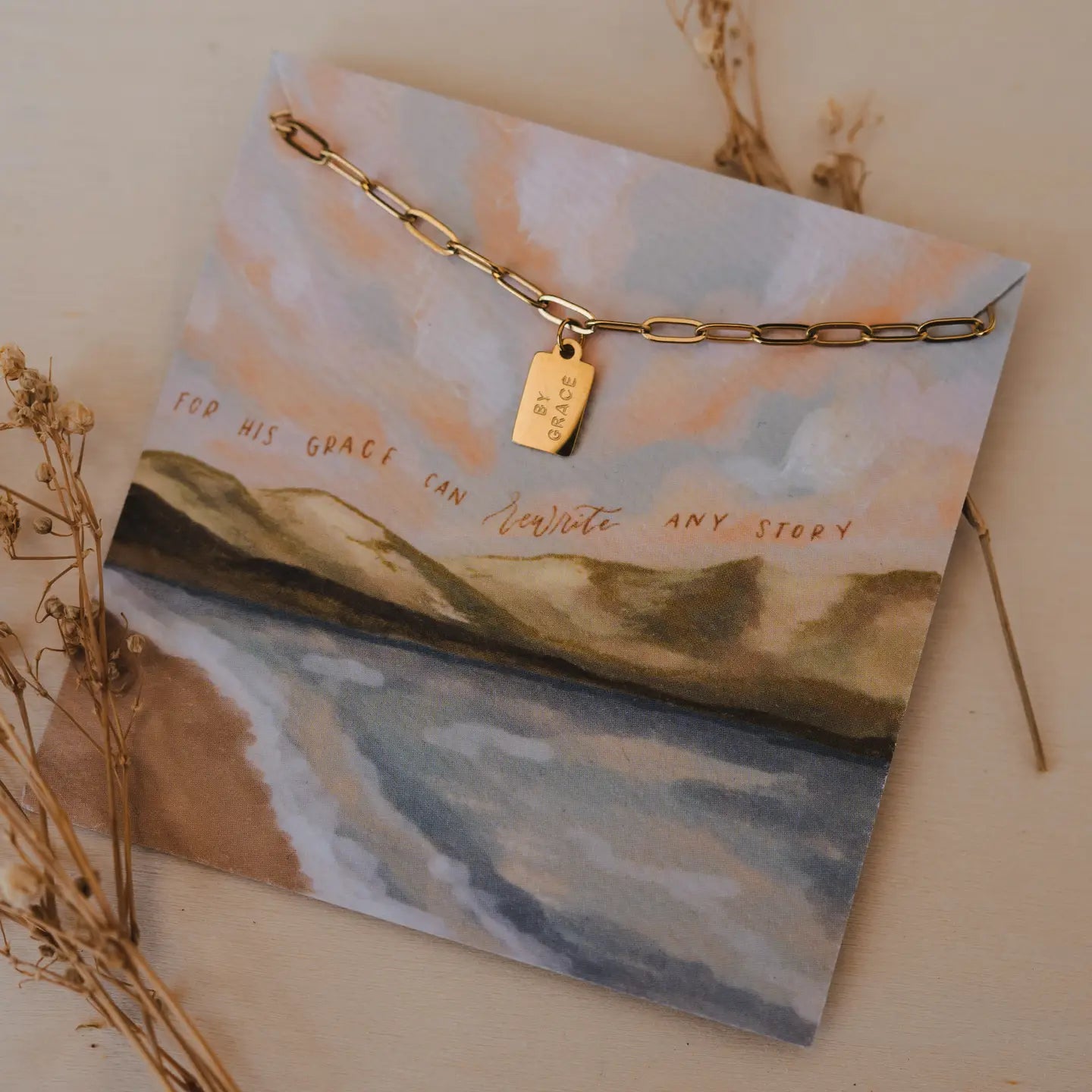By Grace Mini Tag Necklace | Christian Jewelry