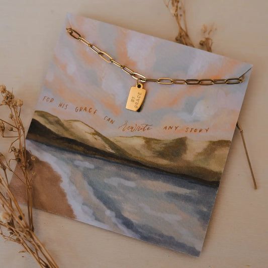 By Grace Mini Tag Necklace | Christian Jewelry
