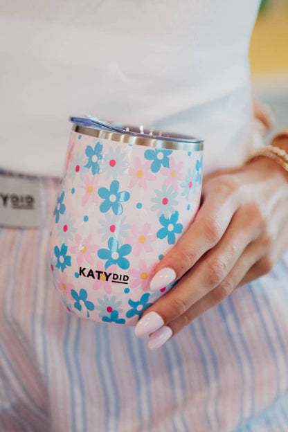 Dainty Florals Wholesale Wine Tumbler with Lid