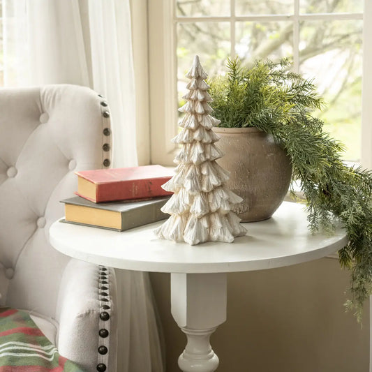 2" Glittered Cream Tree