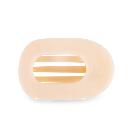 Almond Beige Small Flat Round Clip