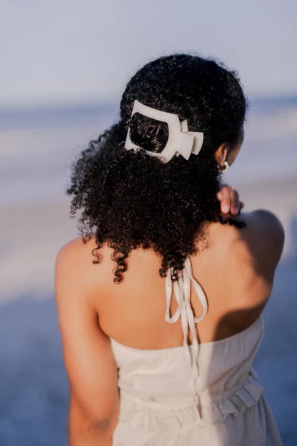 Teleties-Coconut White Flat Square Hair Clip