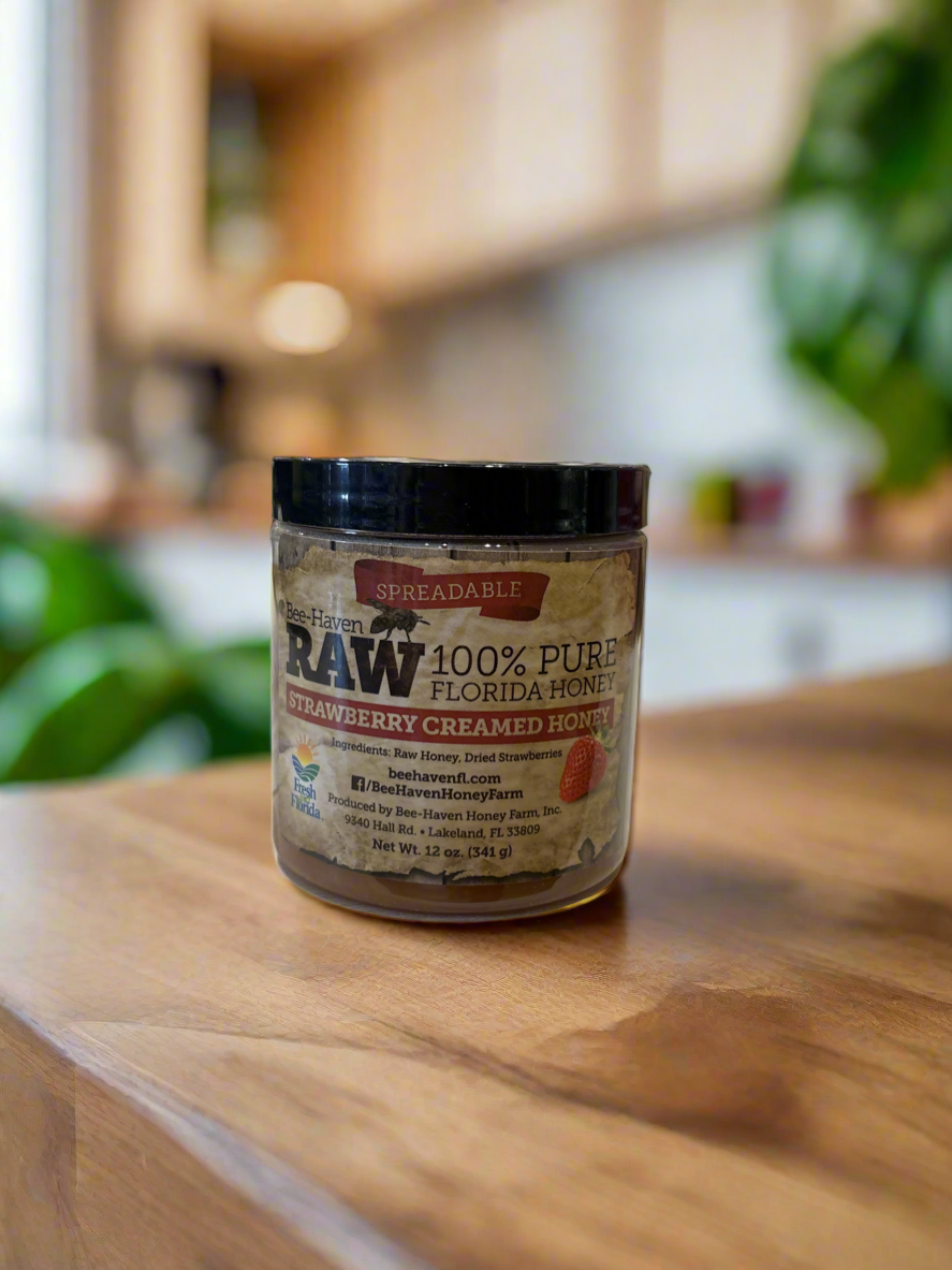 Bee-Haven - Raw 100% Pure Florida Honey - STRAWBERRY CREAMED HONEY