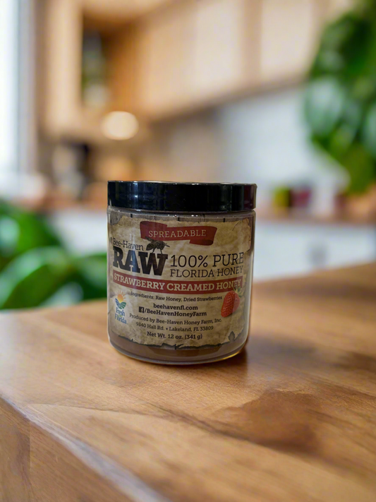 Bee-Haven - Raw 100% Pure Florida Honey - STRAWBERRY CREAMED HONEY