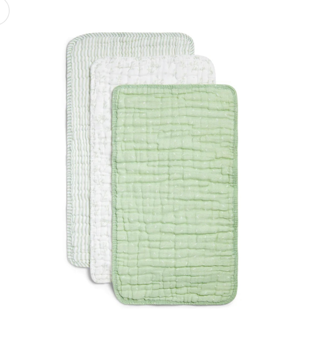ORGANIC MUSLIN BURP CLOTHS, 3 PACK