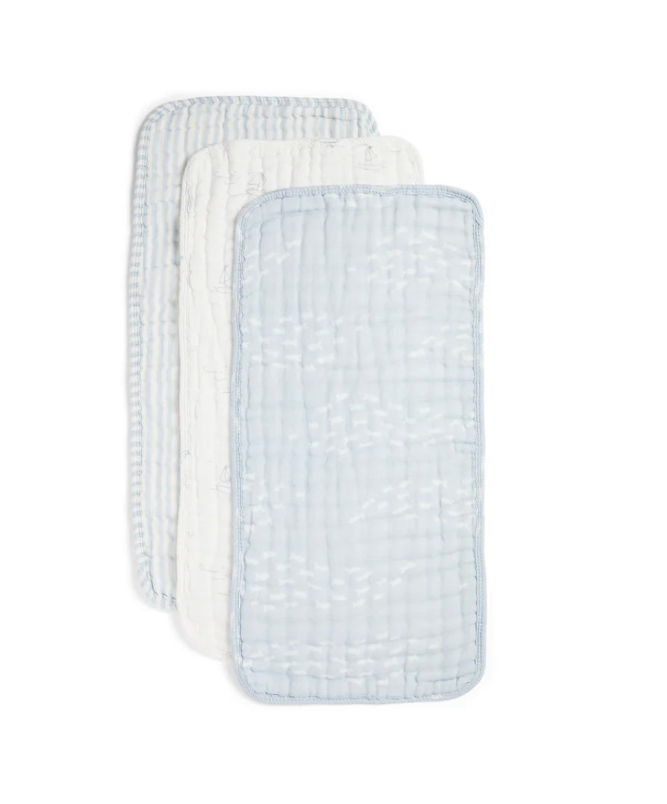 ORGANIC MUSLIN BURP CLOTHS, 3 PACK