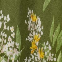 Green Floral Bamboo Muslin Two-Piece Burp Cloth Set