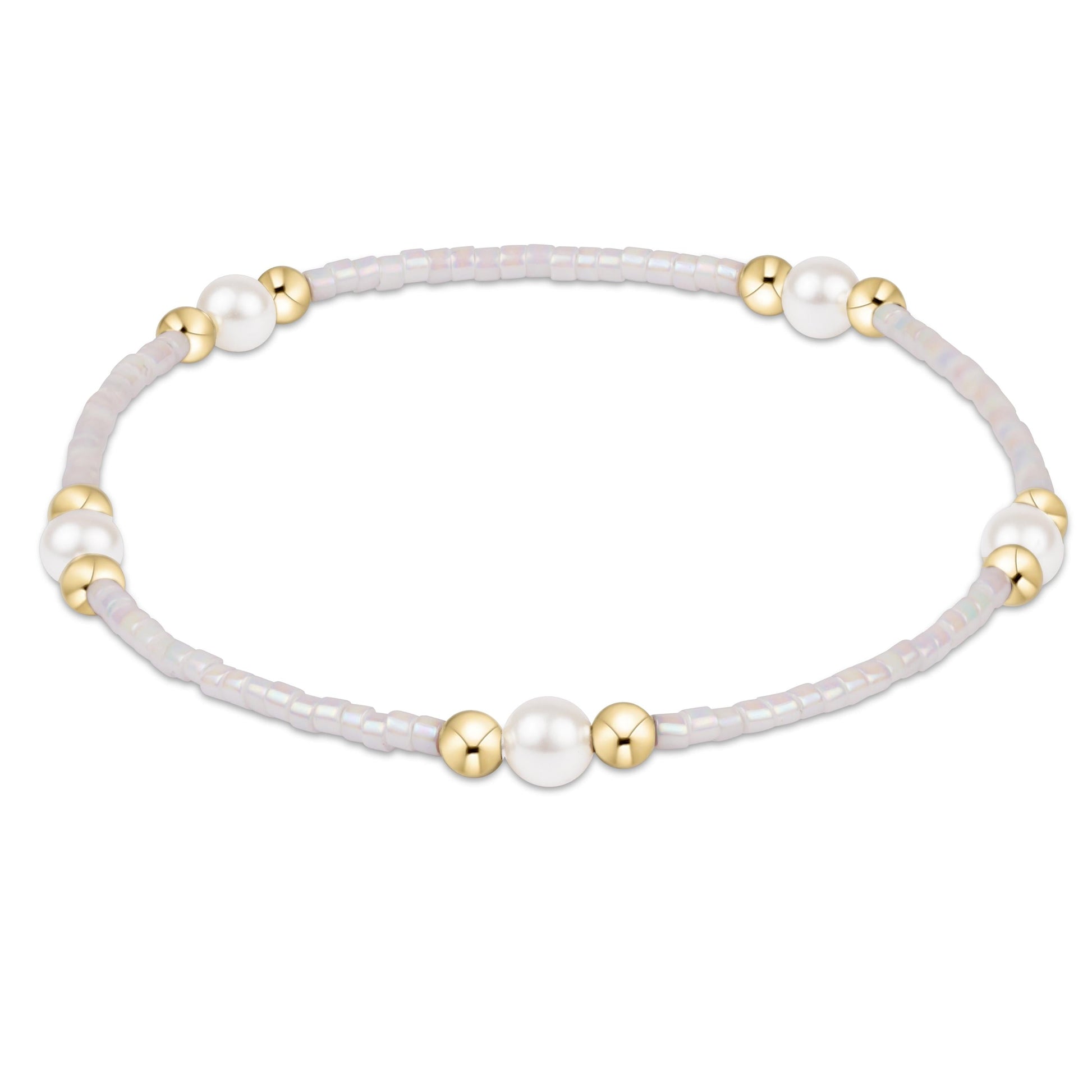 eNewton Hope Purpose Pearl Bracelet in Silky White