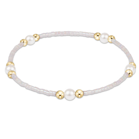 eNewton Hope Purpose Pearl Bracelet in Silky White