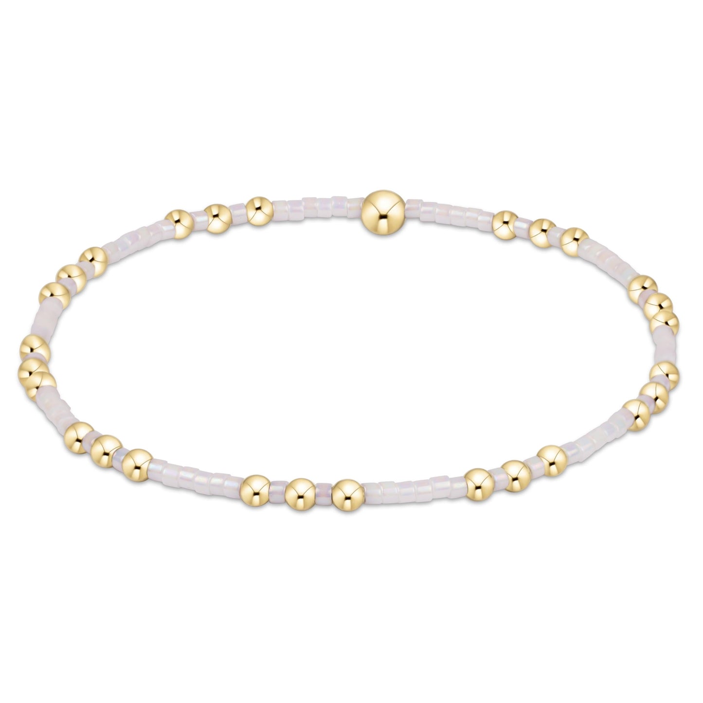 eNewton Hope Joy Beaded Bracelet Silky White 6.25-Inch
