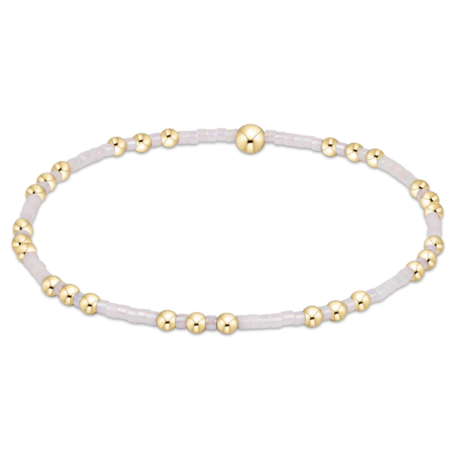eNewton Hope Joy Beaded Bracelet Silky White 6.25-Inch