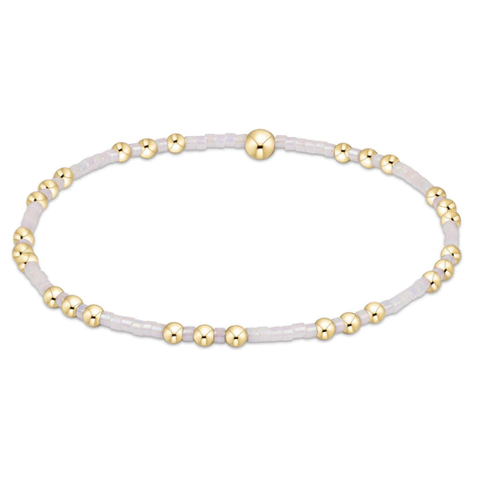 eNewton Hope Joy Beaded Bracelet Silky White 6.25-Inch