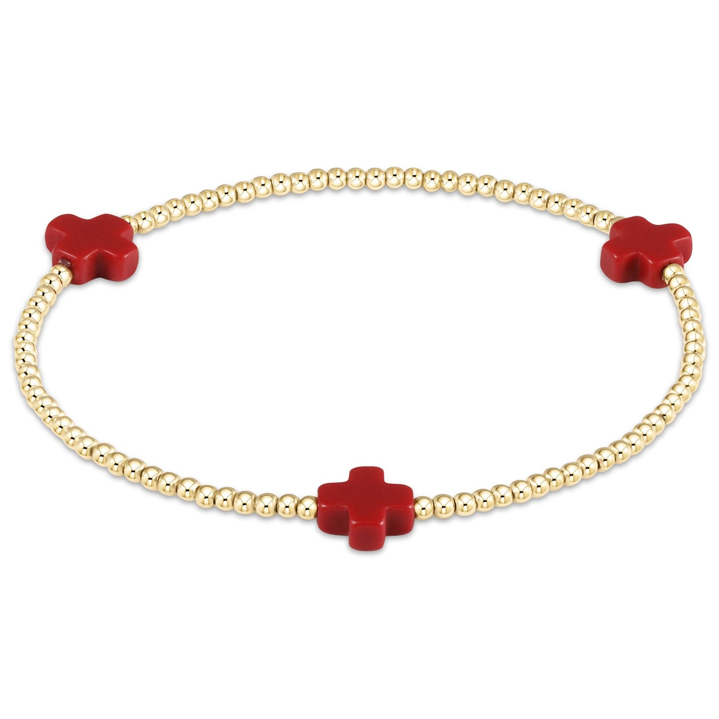 enewton Signature Cross 2mm Gold Bead Bracelet