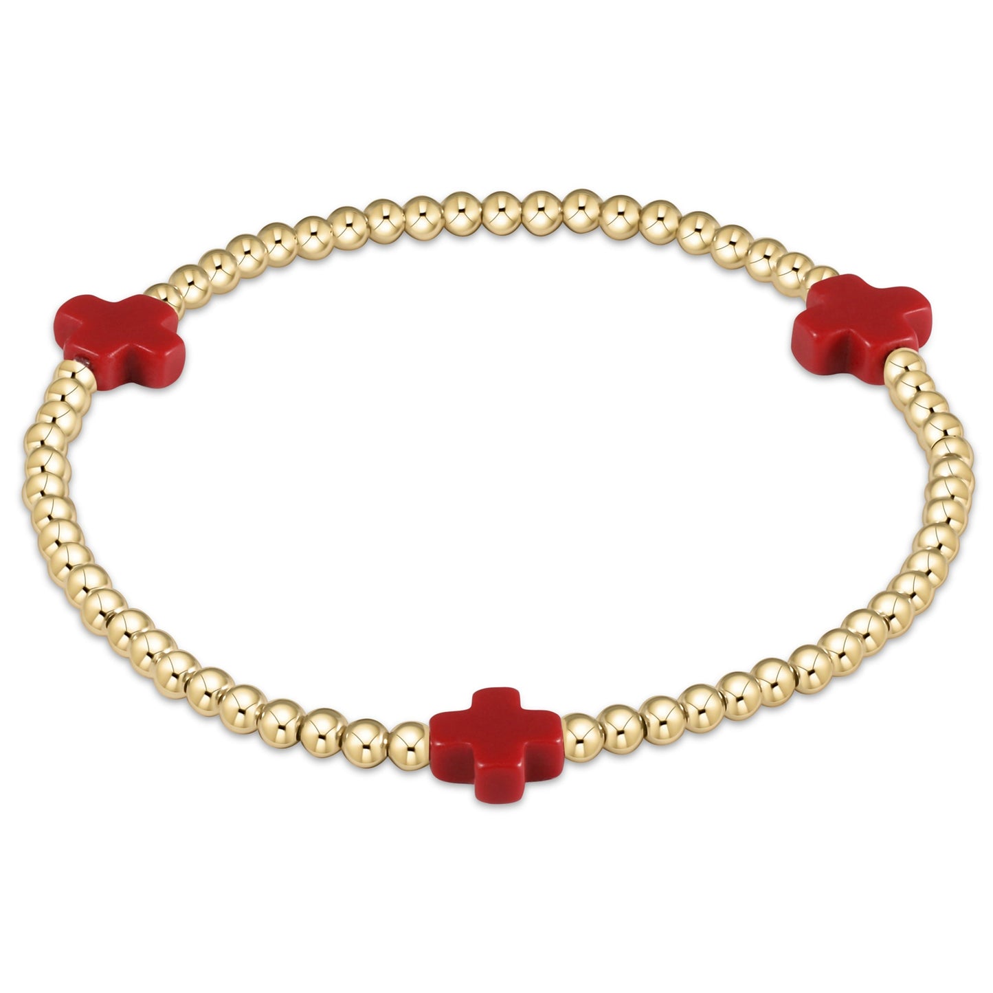 enewton Signature Cross 3mm Gold-Filled Beaded Bracelet 6.25-Inch