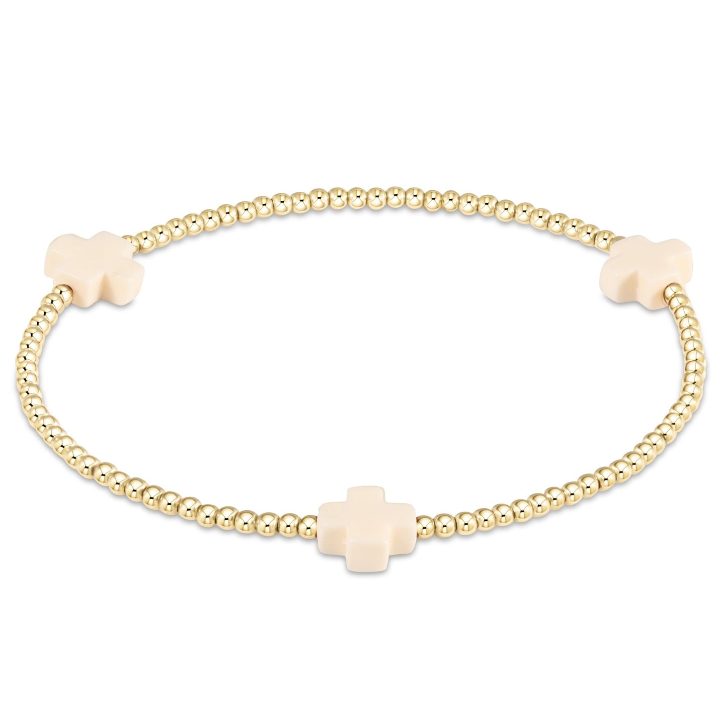 enewton Signature Cross 2mm Gold Bead Bracelet