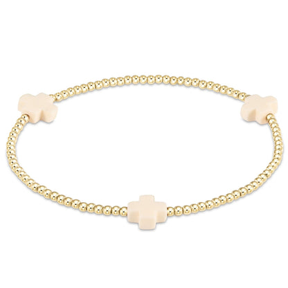 enewton Signature Cross 2mm Gold Bead Bracelet