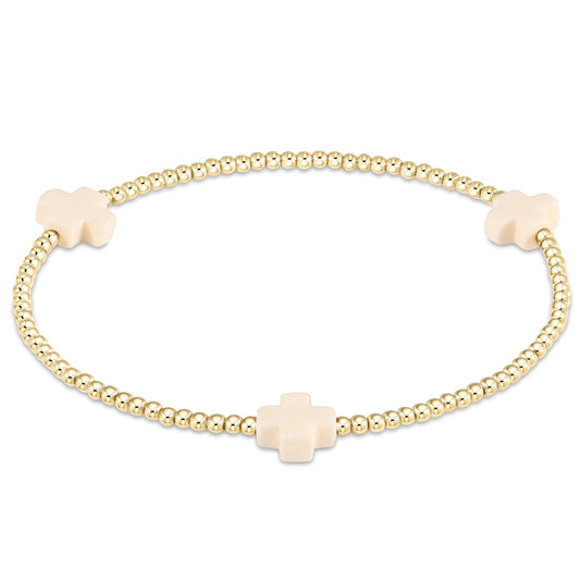 enewton Signature Cross 2mm Gold Bead Bracelet