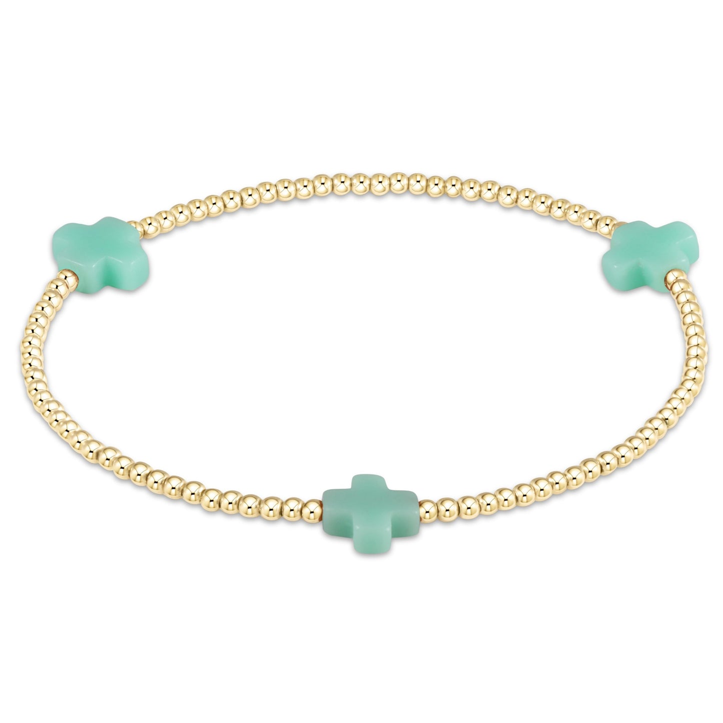 enewton Signature Cross 2mm Gold Bead Bracelet