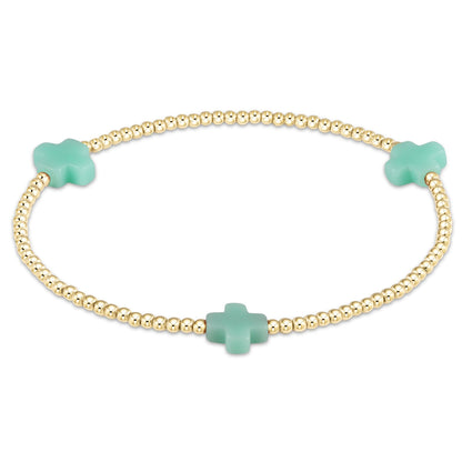 enewton Signature Cross 2mm Gold Bead Bracelet