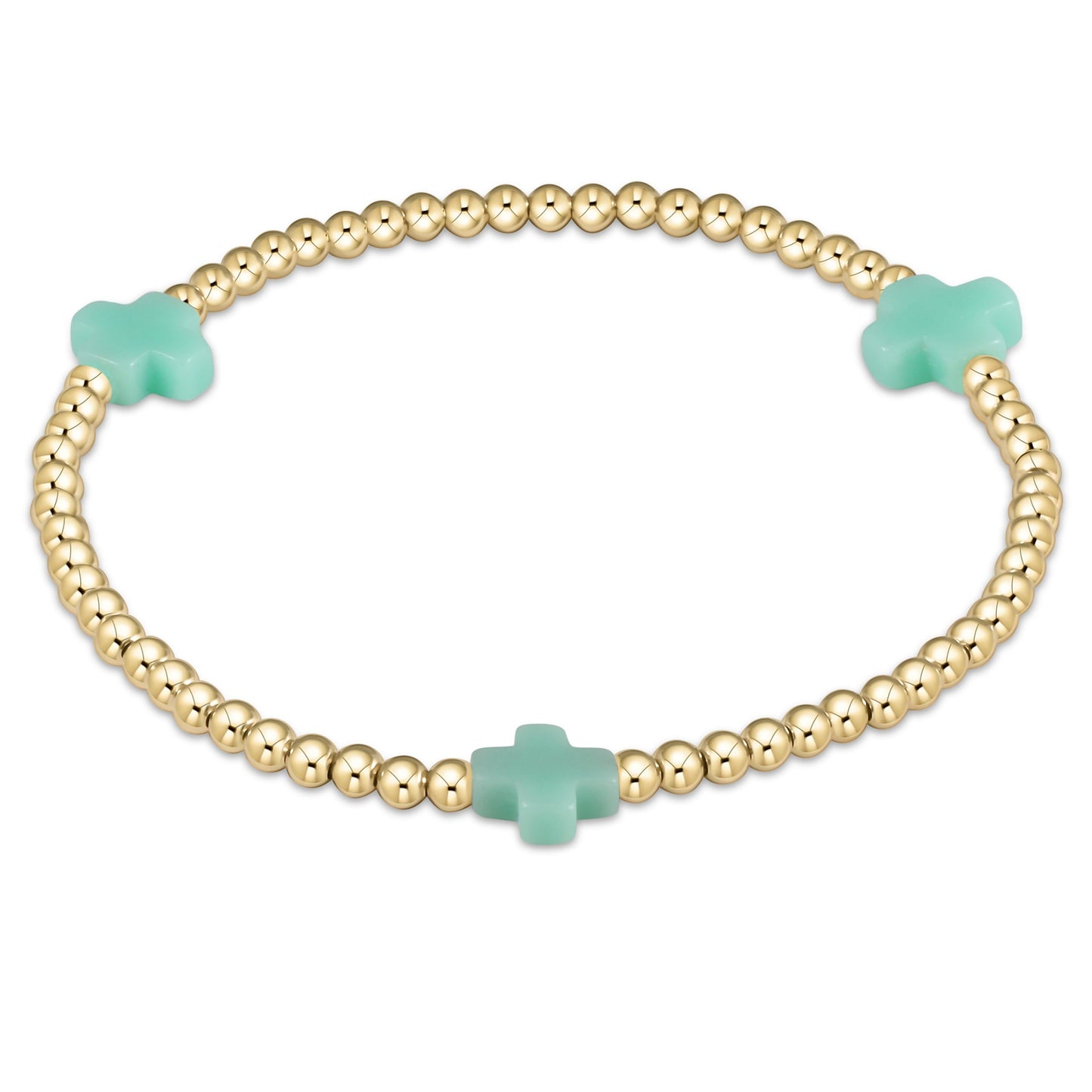 enewton Signature Cross 3mm Gold-Filled Beaded Bracelet 6.25-Inch
