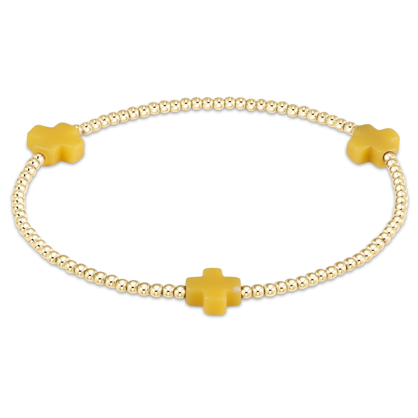 enewton Signature Cross 2mm Gold Bead Bracelet
