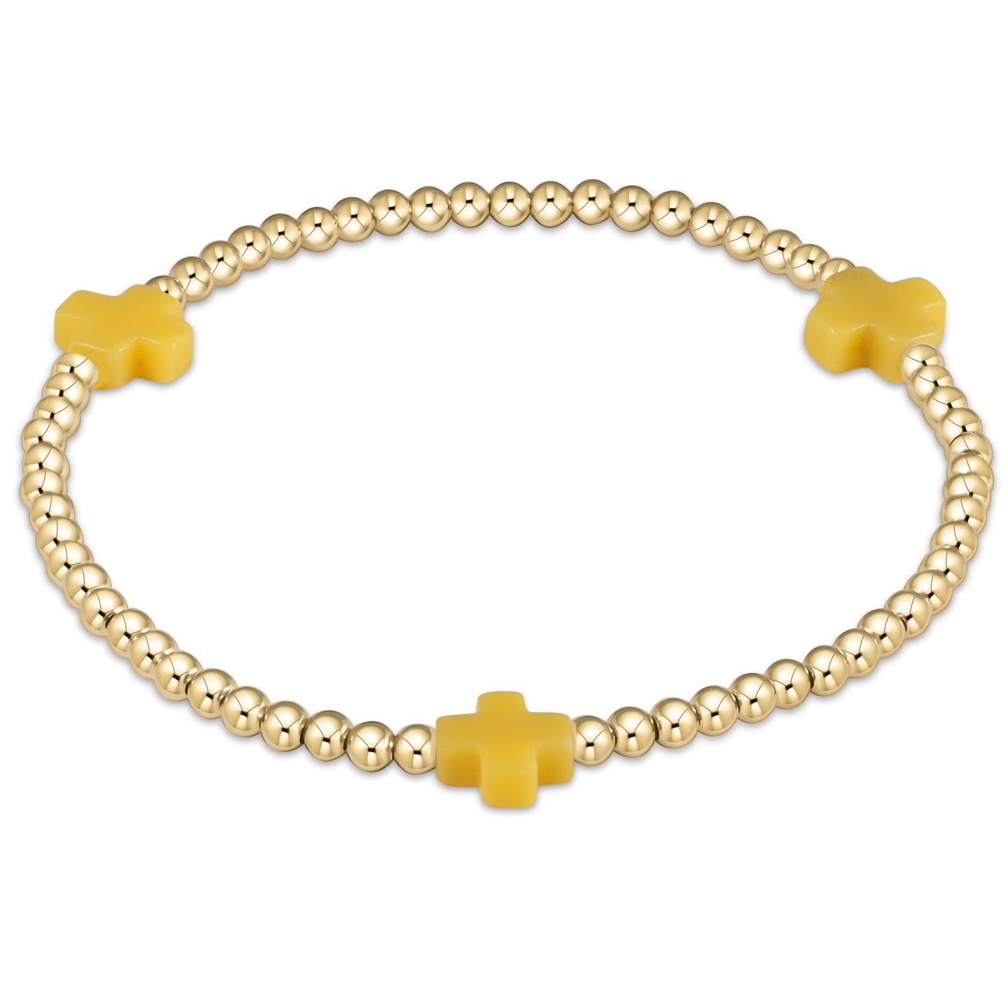 enewton Signature Cross 3mm Gold-Filled Beaded Bracelet 6.25-Inch