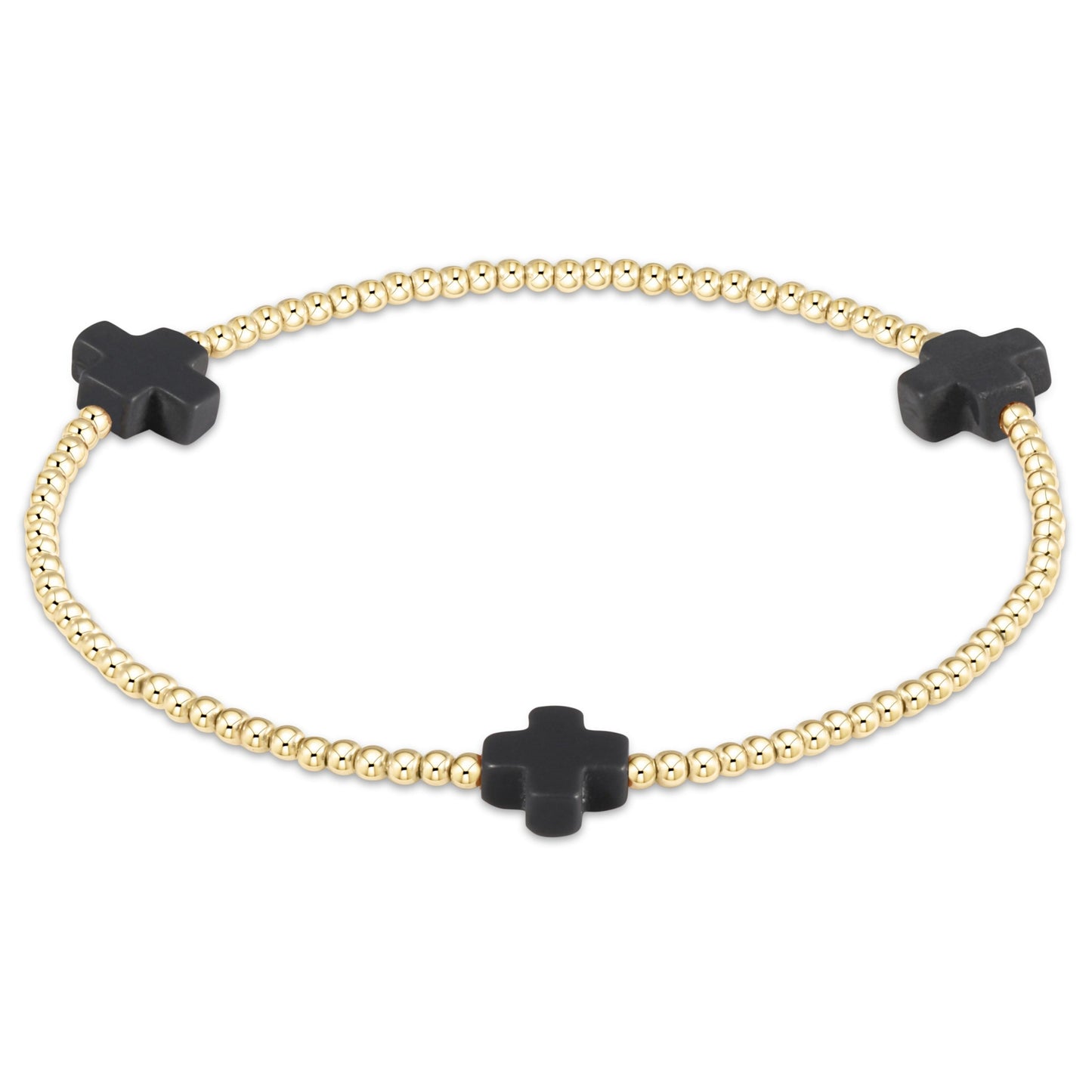 enewton Signature Cross 2mm Gold Bead Bracelet